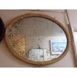 A Georgian style painted wood framed bevelled oval wall mirror a/f