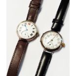 An import marked 925 silver cased trench style wristwatch with Swiss 15 jewel movement - Glasgow