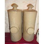 Two stoneware hot water bottles