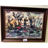 †J. Lawrence Isherwood: a vintage framed oil on canvas entitled 'Willow Trees' - signed 24cm X