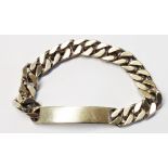 A heavy silver kerb-link insignia bracelet - blank