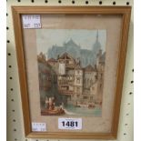 Frederick Mercer: a watercolour view of Metz in North Eastern France - circa 1880 - inscribed verso