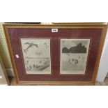 W. Heath Robinson: a framed monochrome double image 1st World War humour print