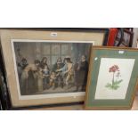 Samuel Woodforde (after): a Hogarth framed 19th Century large format coloured engraving with