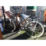 A Robin Hood ladies bicycle with three speed Sturmey Archer gears, front wicker basket and rear