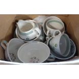 A box containing a small quantity of assorted ceramics including Midwinter, Woods ware, etc.