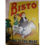 A modern printed tin 'Bisto' sign