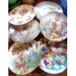 Eight ceramic collector's plates including Disney and other examples
