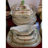 A small quantity of Copeland Spode Lyon pattern dinner ware including vegetable tureen, sauce