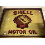 A modern reproduction printed tin Shell Motor Oil sign