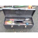 A 'Tuff-Box' tool box containing a quantity of tools and fittings