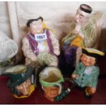 Two large Melba Ware Toby jugs comprising Shylock and Henry VIII and a Ridgway Toby jug made for