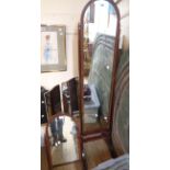 A Brights of Nettlebed mahogany framed cheval mirror - sold with a dressing table mirror to match