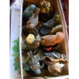 A box containing a quantity of The Country Bird resin bird figurines with associated partwork