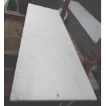 A solid white marble table top - 1.22m X 40.5cm