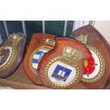 Five ship's plaques including HMS Beaver, Montrose, Bridport, etc.