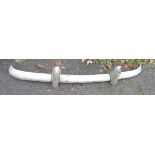 A chrome plated classic car bumper