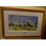 Adrian Ballantyne: a framed watercolour entitled 'The Homestead' - signed