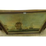 W.A. Knell: a framed large format coloured maritime print entitled 'The Fleet 1800'