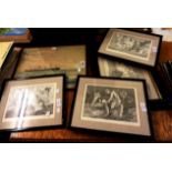 Anthony John: four framed monochrome prints, each depicting a scene from Shakespeare's plays (some