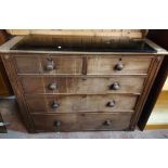 A 1.17m 19th Century mahogany chest of two short and three long graduated drawers - for re-