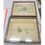 Shepherd: a pair of framed small format watercolours, both depicting sailing fishing vessels
