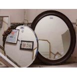 A vintage Barbola dressing table mirror with bevelled oval plate and easel back - sold with an old