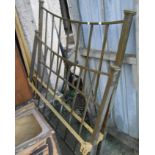 A brass bedstead comprising head and footboards and later painted side rails