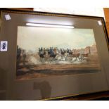 A Hogarth framed old coloured coaching print