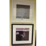 A framed Miles Davis small format poster 'Prestige Profiles' - sold with a Frank Sinatra similar