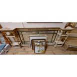A 1.82m 20th Century painted wood overmantel mirror in the Victorian style with multiple plates,