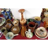 A quantity of assorted studio and craft pottery including Harry Juniper Bideford, Claypits Ewenny,