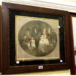 George Moorland: an oak framed and vere eglomise slipped antique coloured print entitled 'Tea