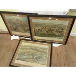 C. Hunt: three matching framed antique coloured prints, all depicting scenes from The Cheltenham