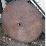 An old 1.05m diameter rough tooth log saw blade