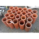 A large quantity of terracotta drainage pipes - for wine bottle storage