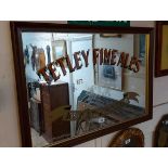 A framed reproduction Tetley Fines Ales advertising wall mirror with oblong plate - sold with a