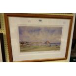 J. Freeman: a farmed signed limited edition coloured print entitled 'Royal Jersey Golf Club, Jersey'