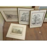 F. Cal: a pair of gilt framed antique monochrome engravings, one entitled ' Sweet Chestnut,' the