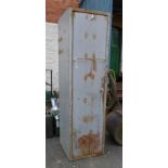 A large grey painted metal industrial locker cabinet a/f