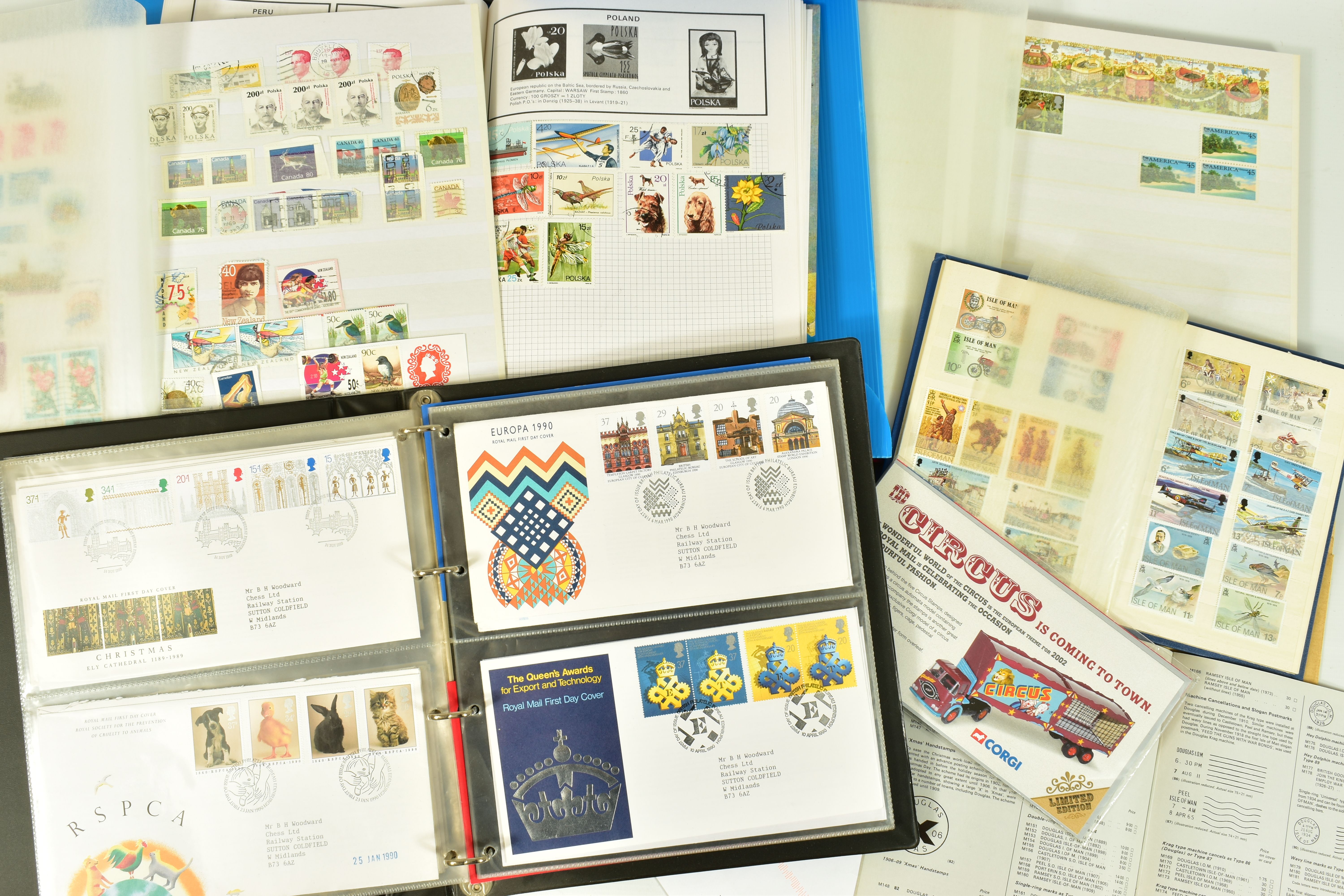 COLLECTION OF STAMPS, in three albums and a folder with a few GB fdcs and a small amount of face - Image 3 of 4