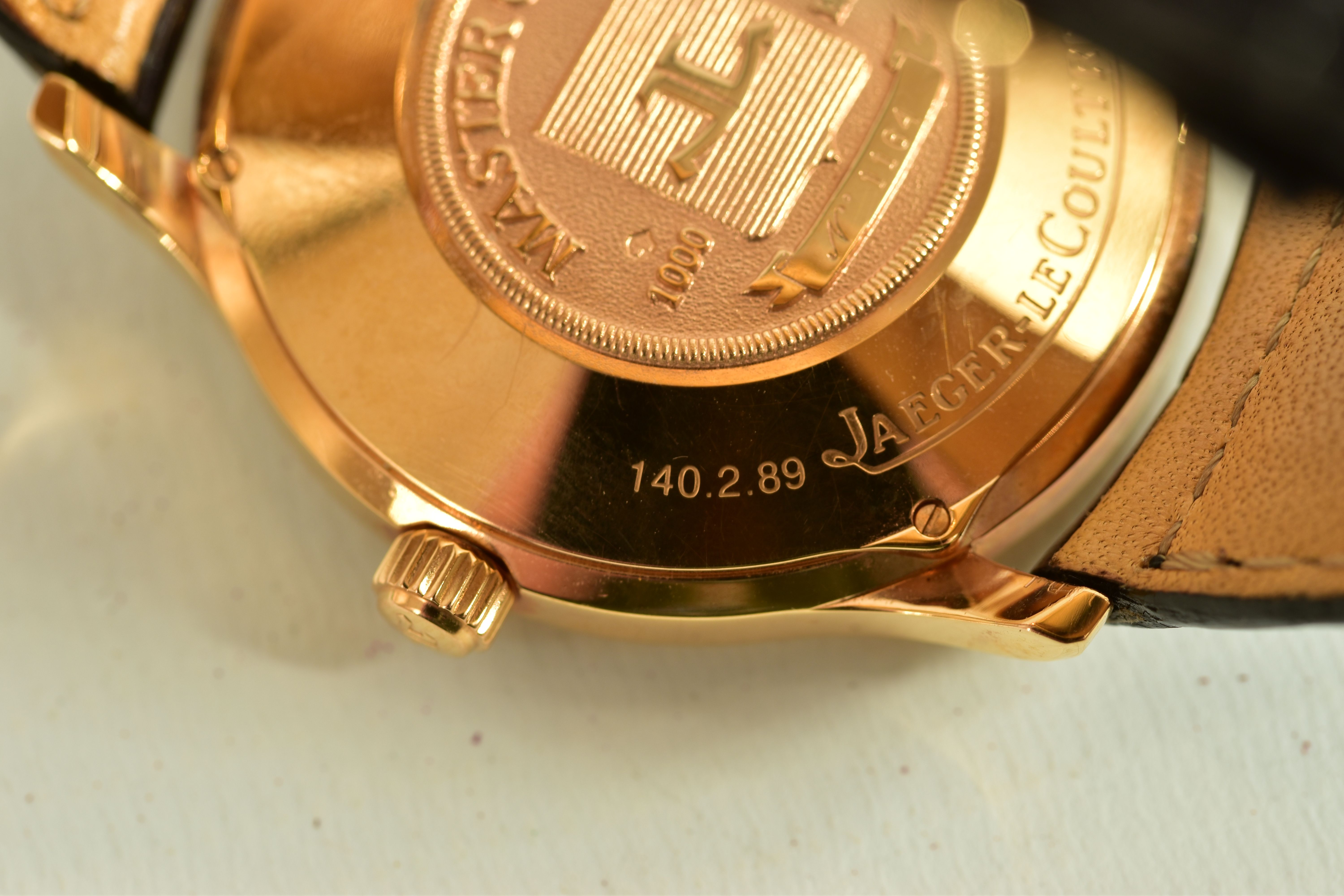 A MODERN 18CT GOLD JAEGER-LE COULTRE MASTER CONTROL 1000 HOURS WRISTWATCH, silvered dial with gold - Image 4 of 8