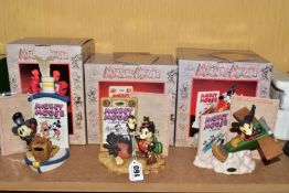 THREE BOXED ENESCO THE BEST OF MICKEY COLLECTION LIMITED EDITION RESIN FIGURES, comprising Gallopin'