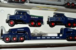 A BOXED CORGI CLASSICS LIMITED EDITION TWO SCAMMELL CONSTRUCTORS AND A 24 WHEEL LOW LOADER SET -