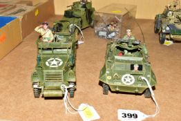 TWO UNBOXED KING & COUNTRY MILITARY VEHICLES, White M3A1 Scout Car and M20 Armoured Car, both appear