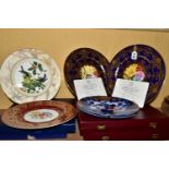 TWO BOXED LIMITED EDITION CAVERSWALL CHINA CO LTD CABINET PLATES, Golden Spring no 37/100, signed to