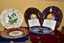 TWO BOXED LIMITED EDITION CAVERSWALL CHINA CO LTD CABINET PLATES, Golden Spring no 37/100, signed to