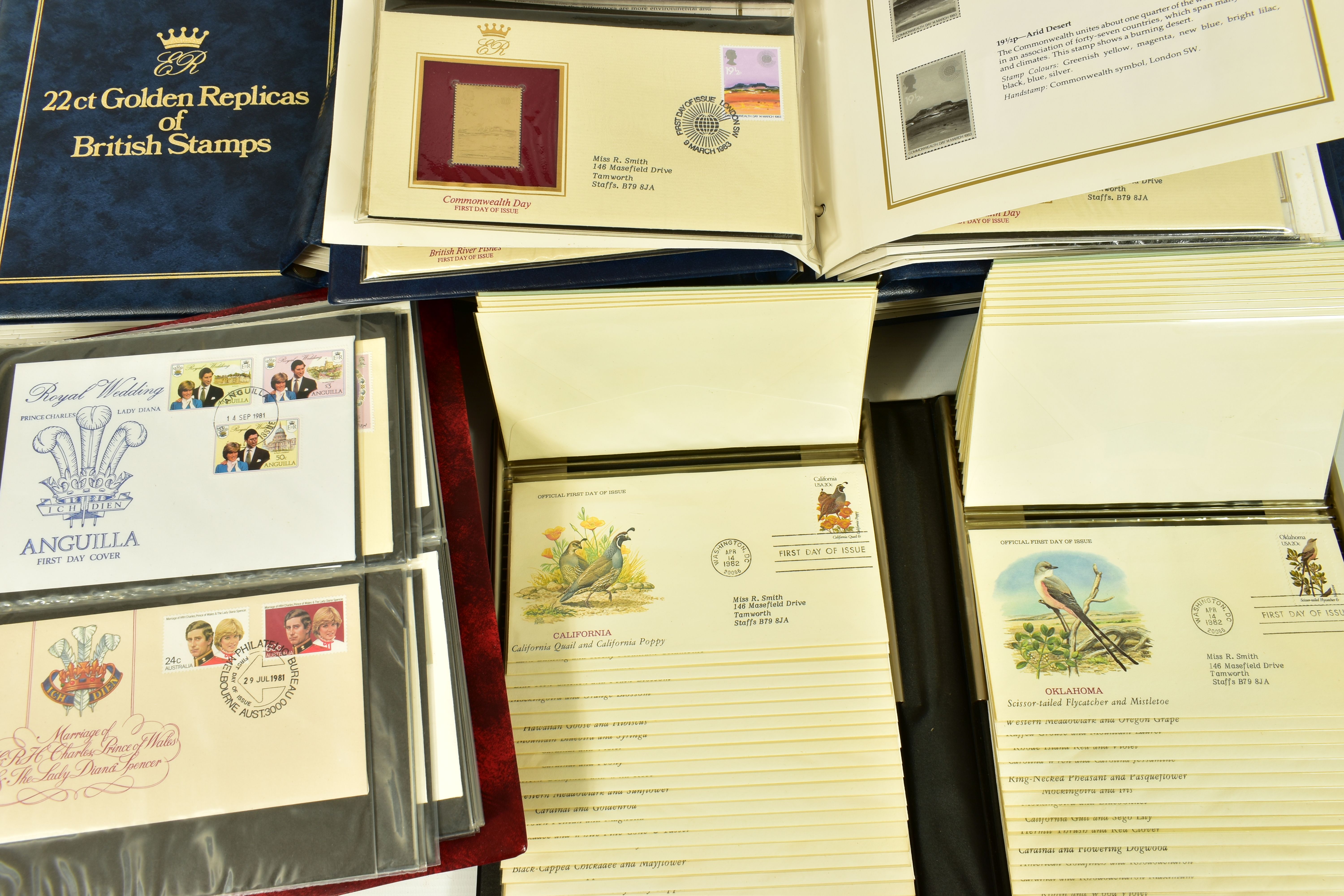 COLLECTION OF STAMPS, as covers including GB 22ct gold replica covers from 1980s, US stgates birds - Image 3 of 6