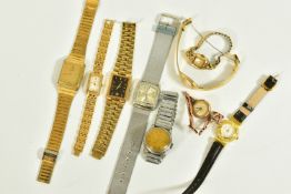 A SELECTION OF LADYS AND GENTLEMENS FASHION WRISTWATCHES, nine watches in total, to include a lady's