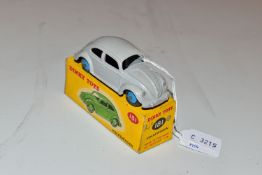 A BOXED DINKY TOYS VOLKSWAGEN BEETLE SALOON, No.181, grey body with mid blue hubs, lightly